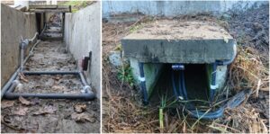 Antennes RFID placées en entrée et en sortie de crapauduc (© SCIMABIO Interface)