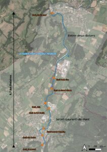 Figure 1 : Linéaire d’étude et seuils restaurés ou équipés