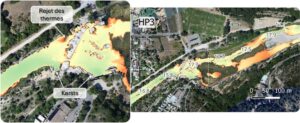 Figure 3 : thermie du Verdon au niveau de l’anomalie chaude HP3, températures moyennes sur 100m (SCIMABIO Interface)